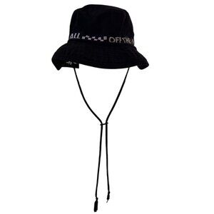 Unisex 100% Cotton Black Vans Bucket Hat w/Adjustable Drawstring - L/XL